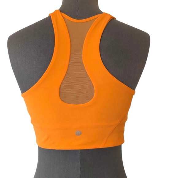 Lululemon Mesh-Back Train Bra *Medium Support, A/B Cup Orange Frappe Size 8 - Picture 4 of 10